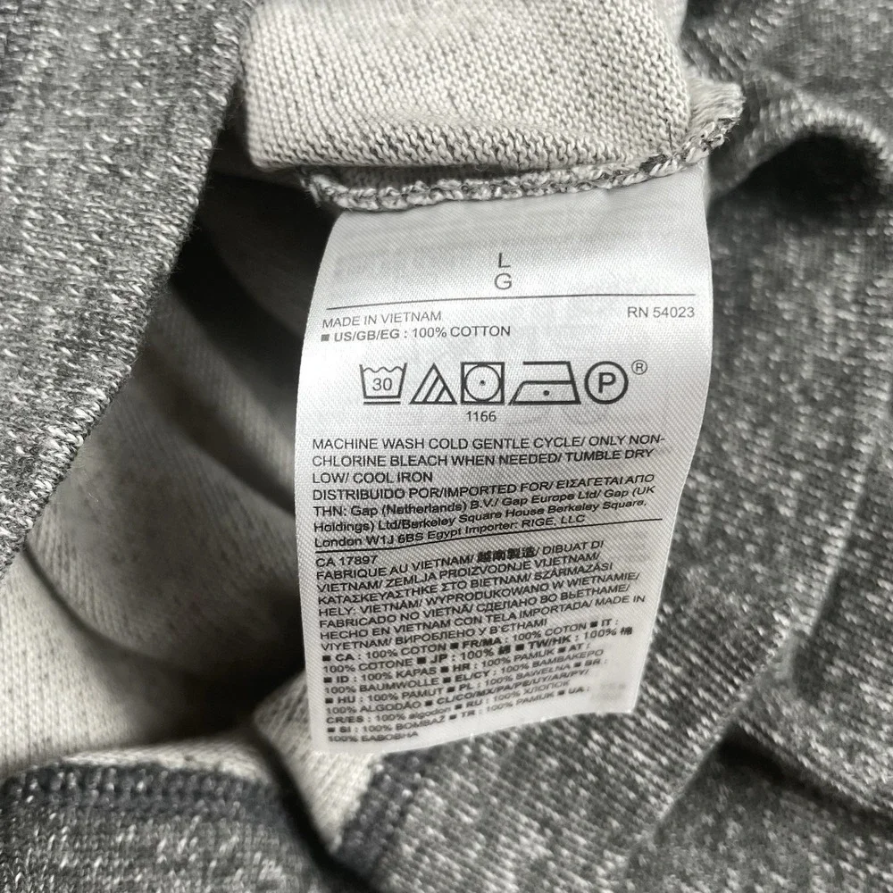 New Banana Republic Henley Shirt Mens Large Heather Gray Long Sleeve Preppy NWT - Picture 7 of 8